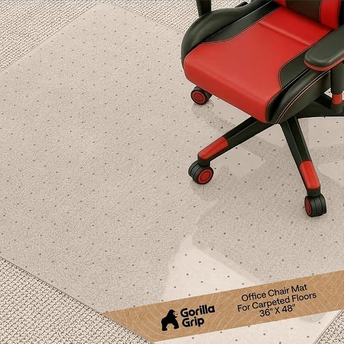GORILLA GRIP Slip Resistant Clear Office Chair Mat by Unknown