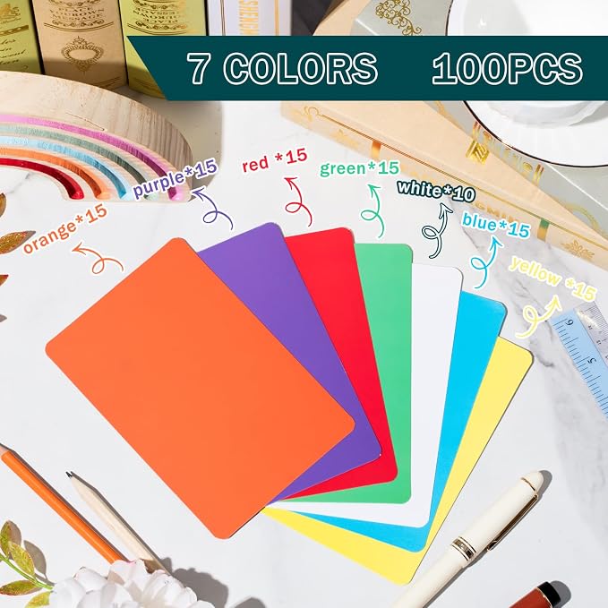 Harloon 100 Pcs Dry Erase Index Cards 4 x 6 Inch Laminated Reusable Dry Erase - Image 4
