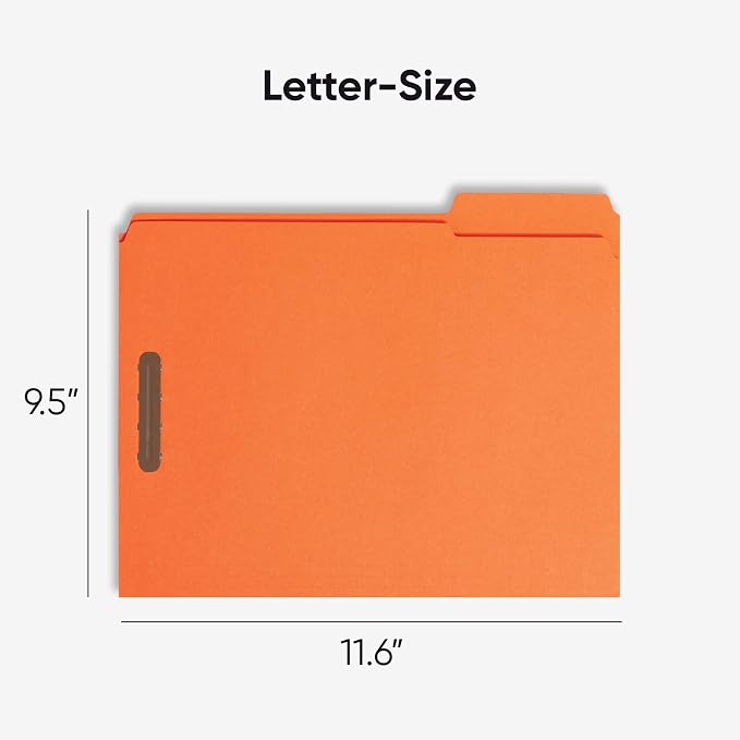 Smead Fastener File Folders, Reinforced 1/3-Cut Tabs, 2 Fasteners, Letter Size - Image 3