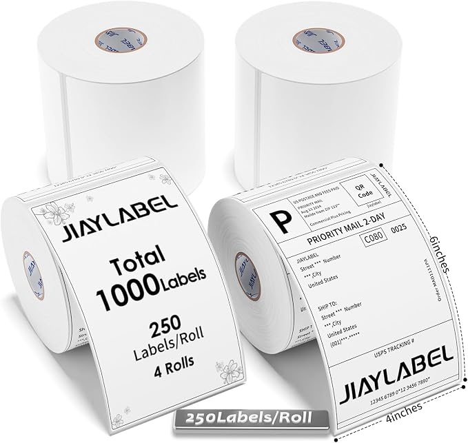 4x6 Thermal Mailing Labels for Direct Thermal Label Printer Shipping Sticker by JIAYLABEL
