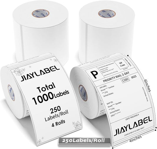 4x6 Thermal Mailing Labels for Direct Thermal Label Printer Shipping Sticker by JIAYLABEL