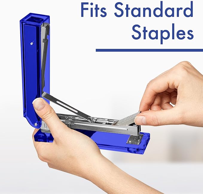 OfficeGoods Acrylic Stapler – Aesthetic & Durable Blue Desk Staple - Image 3