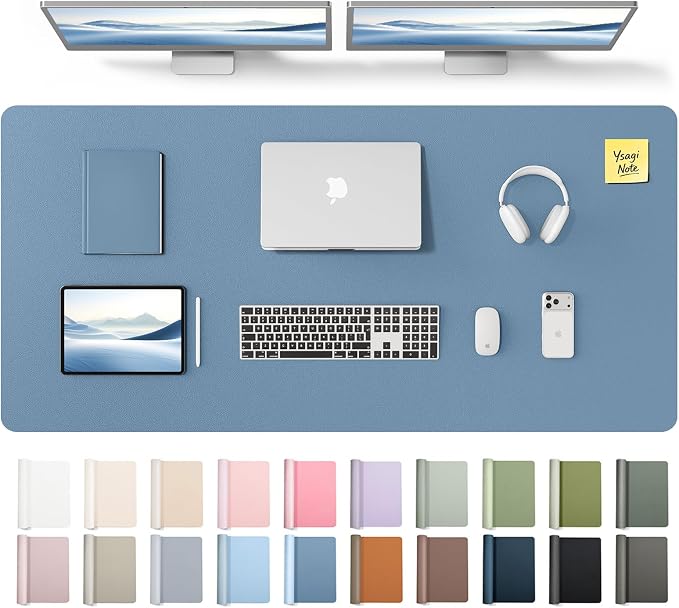 YSAGi Leather Desk Pad Protector, Office Desk Mat, Large Mouse Pad, Non-Slip PU by YSAGi