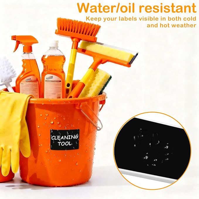 4x6 Inch Removable Storage Bin Labels 100 Pcs and 2 Markers, Water Oil Tear - Image 2