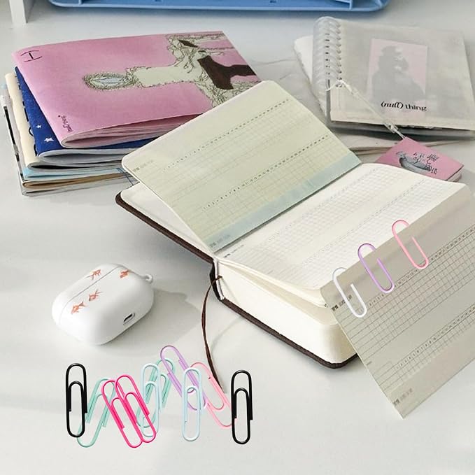 100 Pcs Silver Paper Clips, 1.1 Inch Colorful Paperclips | Colored Paper Clips - Image 6