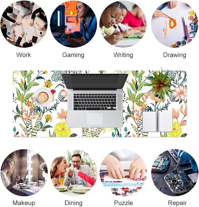 QIYI Floral Large Mouse Pad, Colorful Desk Mat - Image 7