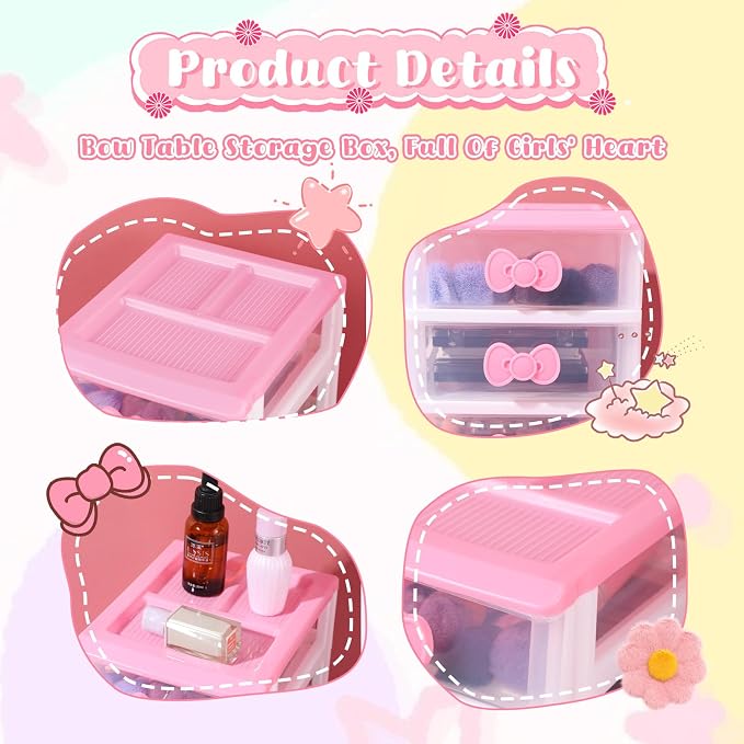 Girls Cute Lovely Color Storage Box Makeup Organizer - Image 4