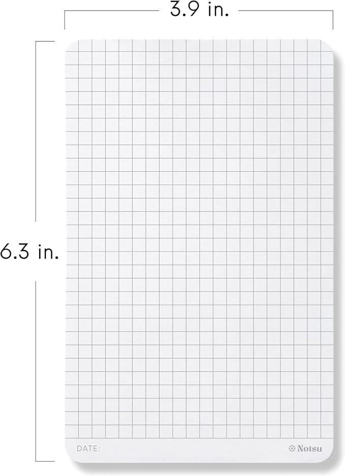 Notsu Graph Grid Small Desk Notepad 2 Pack | Minimalist Graphing Memo Note Pads - Image 3