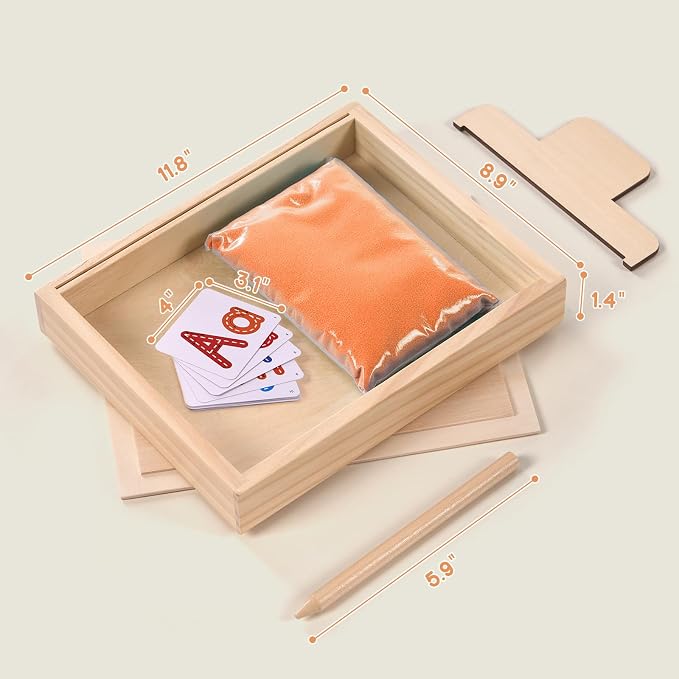 Montessori Sand Tray for Kids, Writing Play Sand Tray - Image 6