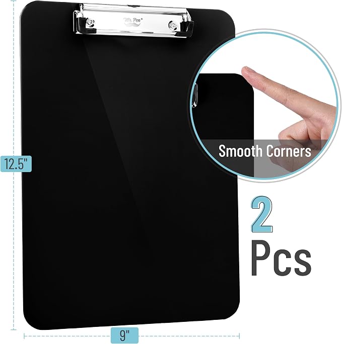 Mr. Pen- Plastic Clipboard, 12.5" x 9", 2 Pack - Image 2