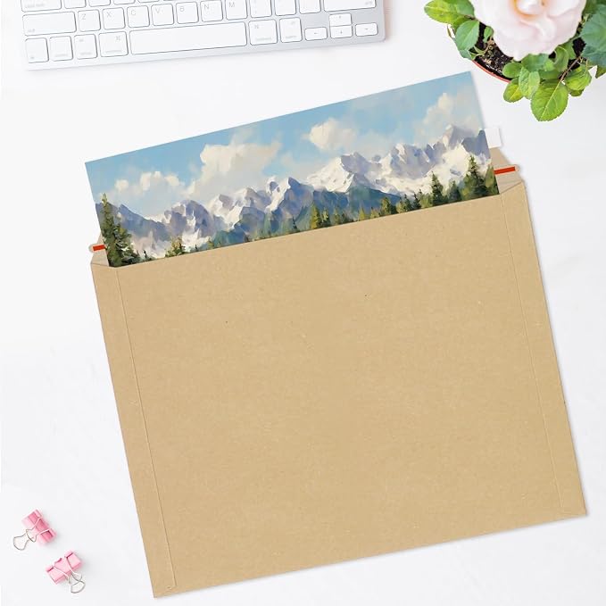 zmybcpack 25 Pack 10x13.5 inch Kraft Rigid Mailer Self Seal Photo Document - Image 5