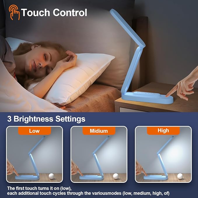 Giryuhd LED Desk Lamp for Office Home & Battery Operated Lamp Rechargeable Lamp - Image 2