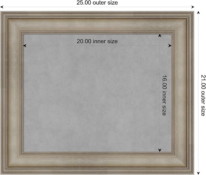 Amanti Art Silver Framed Magnetic Board 21x25 Small Vision Board - Image 4