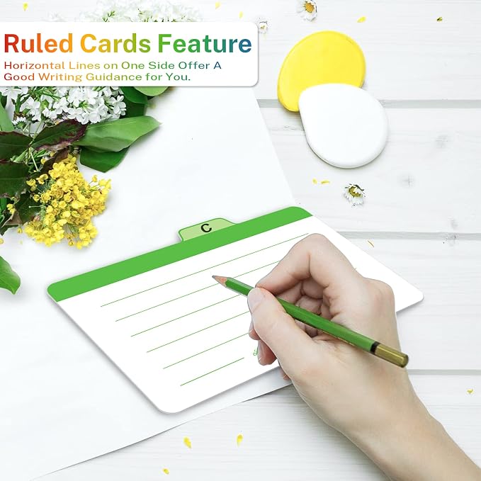 Neando 4 x 6 inches Index Card Dividers, Alphabetical Tabbed Index Cards Guides - Image 5