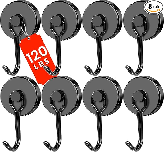 DIYMAG Magnetic Hooks, 120LBS Heavy Duty 8 Pack 2026 Cruise Ship Essentials | by DIYMAG