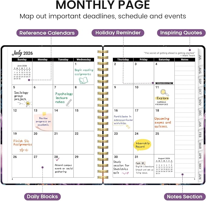 Planner 2026-2027, Academic Monthly and Weekly Calendar Planner - Image 2