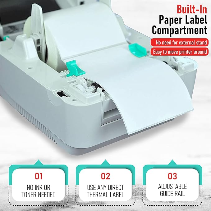 2054A-LAN Ethernet Network Shipping Label Printer for Windows Mac Chromebook iPhone & Android, Support Amazon Ebay Paypal Etsy Shopify ShipStation UPS USPS FedEx, 4x6 Direct Thermal-DeskLoop Office