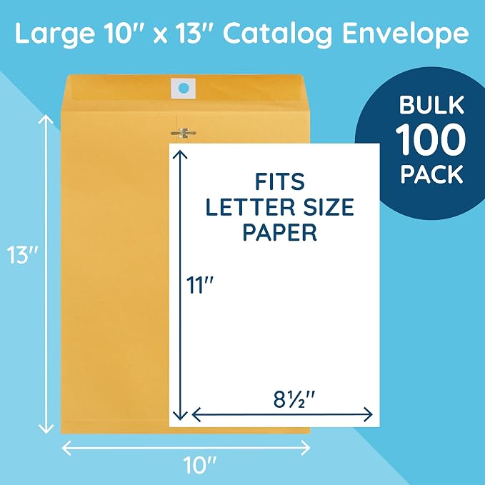 Blue Summit Supplies 100 10” x 13” Clasp Envelopes - Image 5