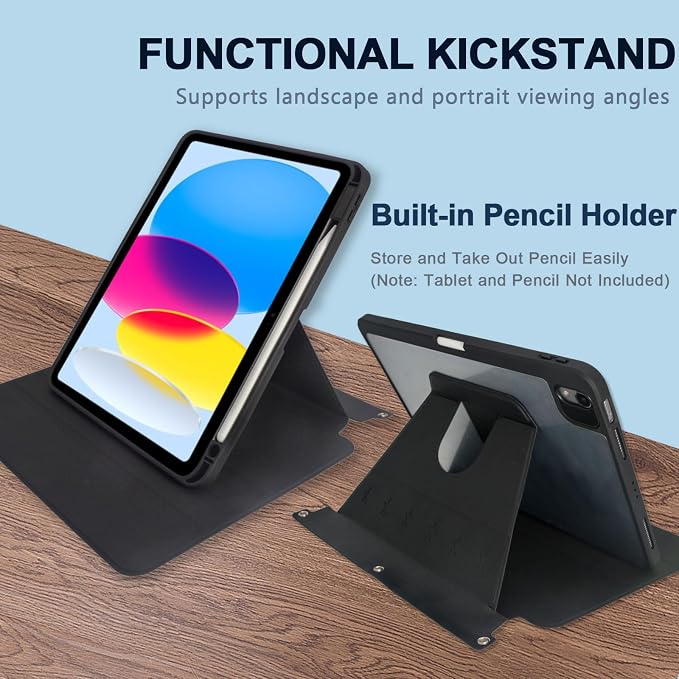 3 Ring Portfolio with iPad Holder, Business Padfolio with Clipboard & Rotating - Image 3