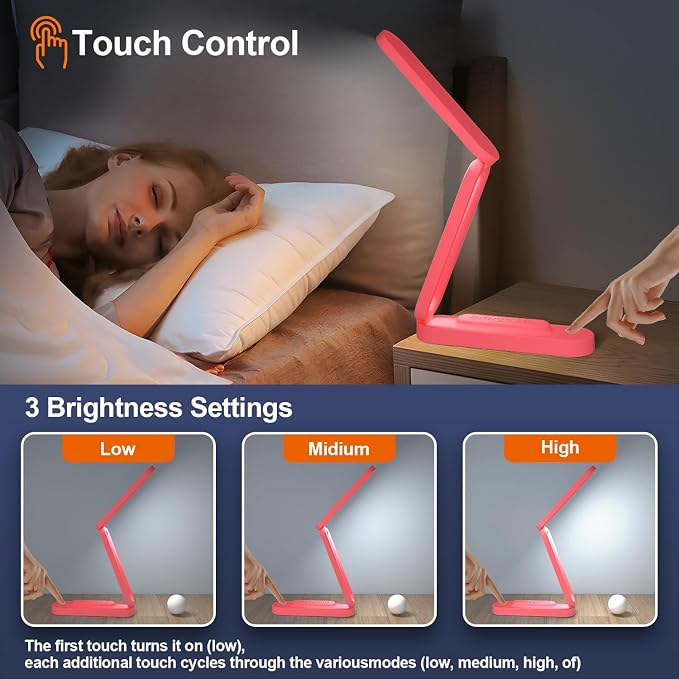 Giryuhd LED Desk Lamp for Office Home & Battery Operated Lamp Rechargeable Lamp - Image 2