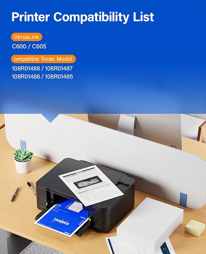 VersaLink C600 C605 Drum Unit 4-Pack Extra High Capacity Replacement for Xerox 108R01488 108R01487 108R01486 108R01485 Image-Drum to Use for Xerox VersaLink C600 C605 Printer Black Cyan Magenta Yellow-DeskLoop Office