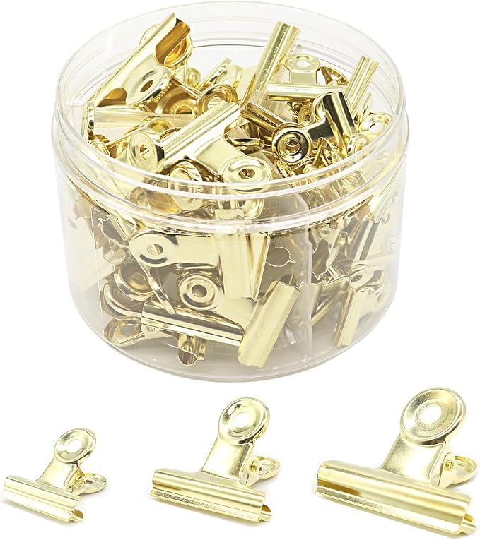Gold Bulldog Clips, Binder Paper Clips, School and Office. by YCVIORING
