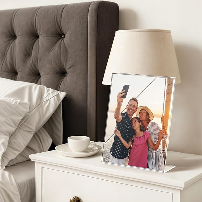 3 Pack Acrylic Sign Holder 8.5x11 Inches, L-Shape Vertical Menu Holder Stand - Image 7