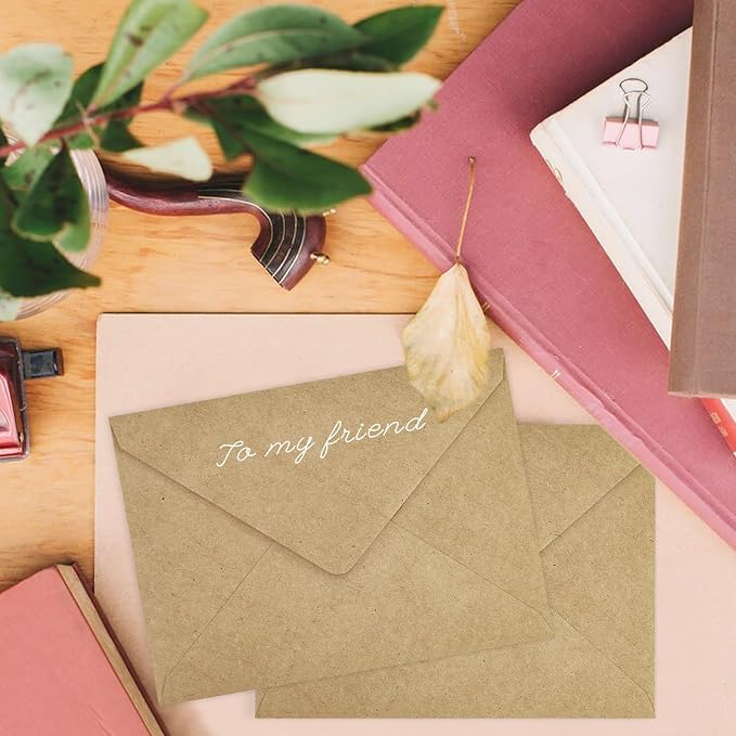 50 Pack A7 Envelopes, Kraft Greeting Card Envelopes Self Seal, 5.24 x 7.24 in - Image 2