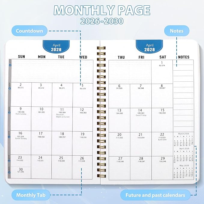 5-Year Monthly Planner 2026-2030, A5 Size, 60-Month Calendar - Image 6