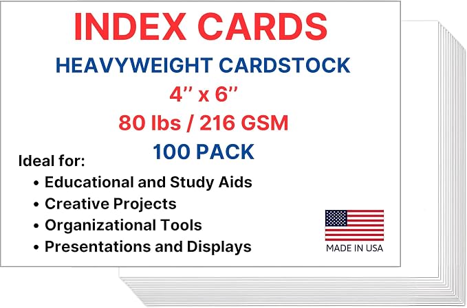 Index Cards, 4x6 Inches, Blank on Both Sides, Flashcards, and Organization – by CraniumPress