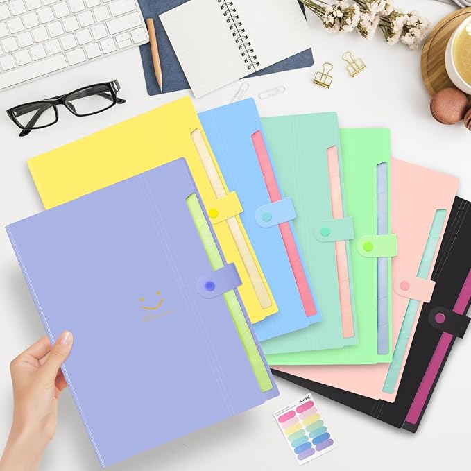 Expanding File Folder, 8 Pockets Accordion File Organizer, A4 Letter Size Paper - Image 6