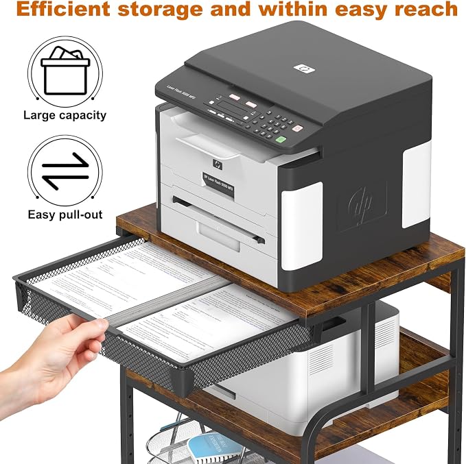 EasyCom 23.6"x18.9" Extra Large Printer Stand - Image 3
