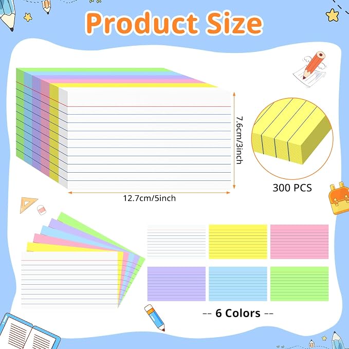 Colored Index Cards 3 X 5, Flash Cards - Image 2