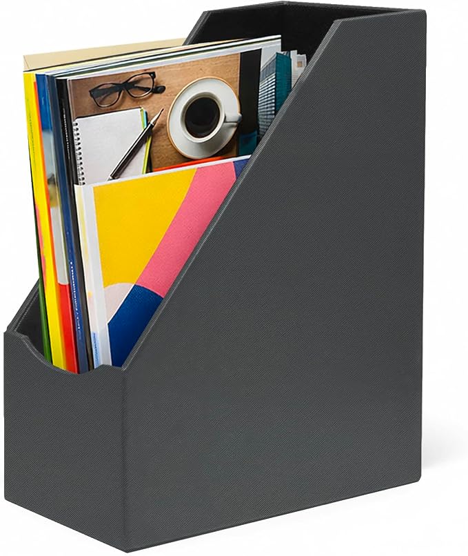 UnionBasic Magazine File Holder, Leatherette Desktop Document Organizer by UnionBasic