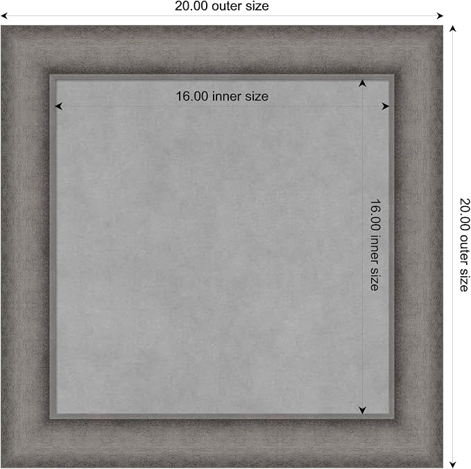 Amanti Art Grey Framed Magnetic Board 20x20 Small Vision Board - Image 4