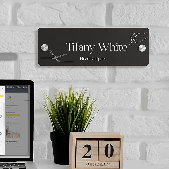 EGD Acrylic Door Name Plate Personalized I Custom Acrylic Sign I Cute Office by E-GraphicDesignInc
