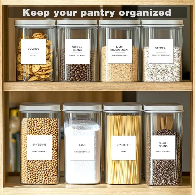 288 Pantry Labels for Food Containers, Preprinted Minimalist Waterproof - Image 5