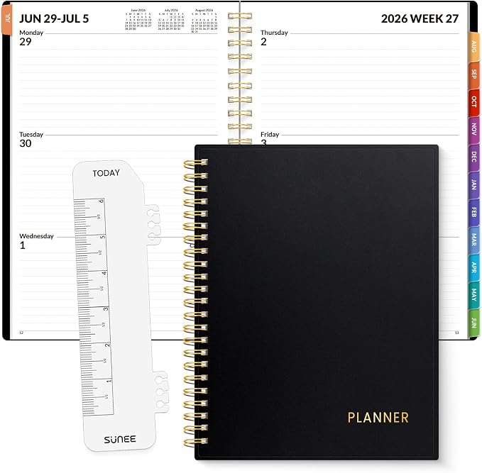 SUNEE Academic Planner 2026-2027 – Weekly & Monthly Planner, July 2026 to June by SUNEE