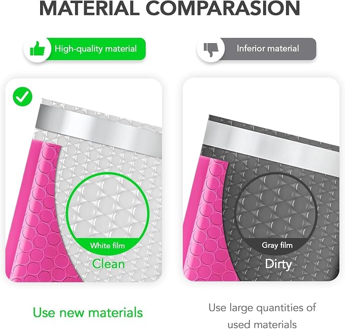 Fuxury Bubble Mailers 6x10" Pink Padded Envelopes 9600 Pack Bulk Strong - Image 4