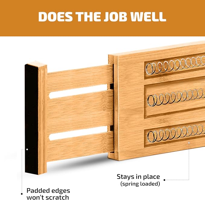 6 Pack Bamboo Drawer Dividers - Image 5
