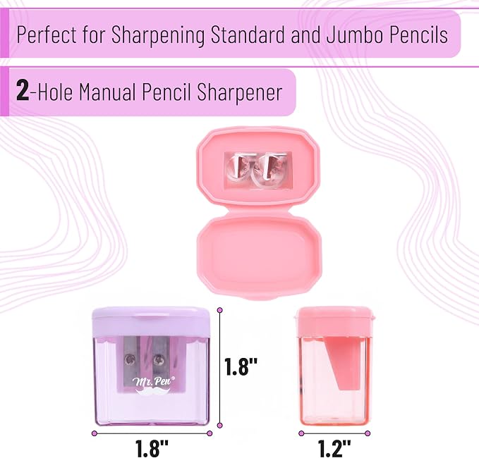 Mr. Pen- Manual Pencil Sharpener, 4 Pack, Dual Holes | Compatible - Image 3