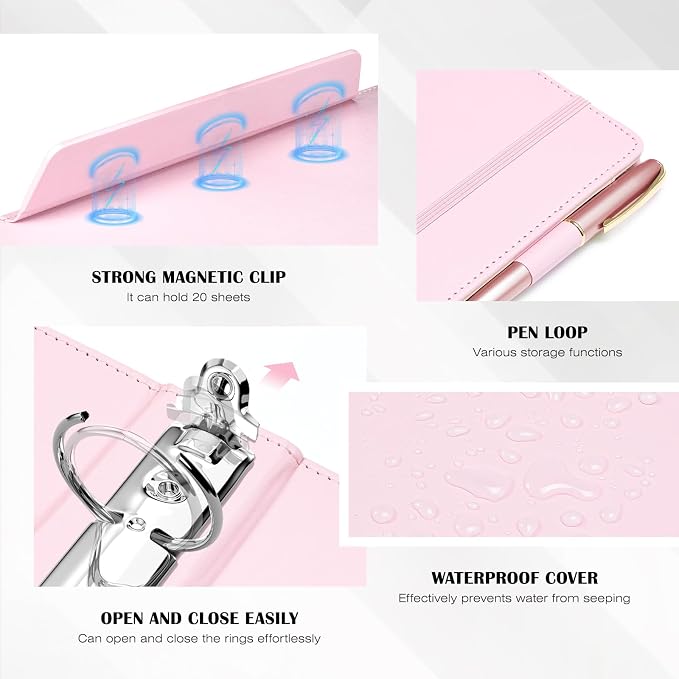 Ospelelf Pink Leather Binder - Image 4