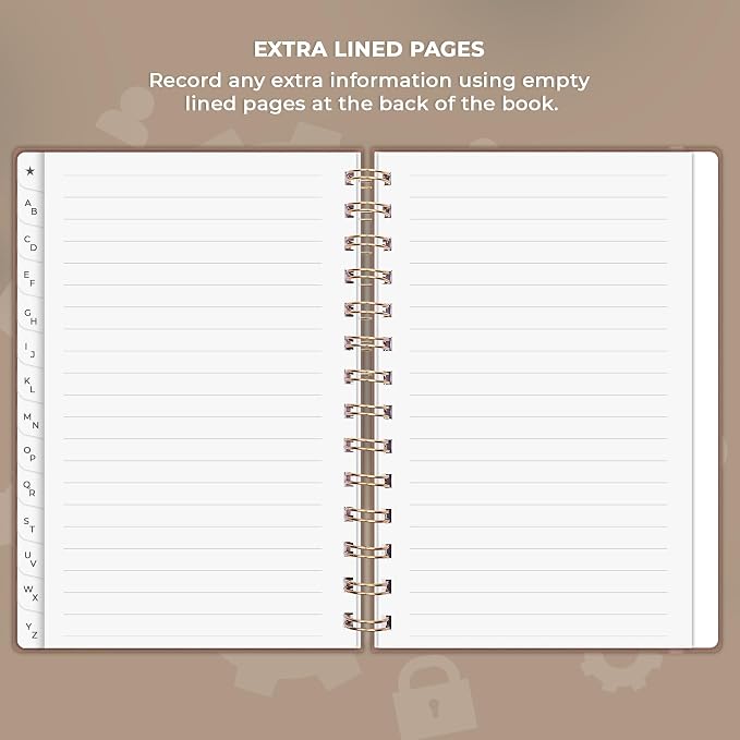 Clever Fox Password Book Spiral – Internet Address & Password Organizer - Image 6