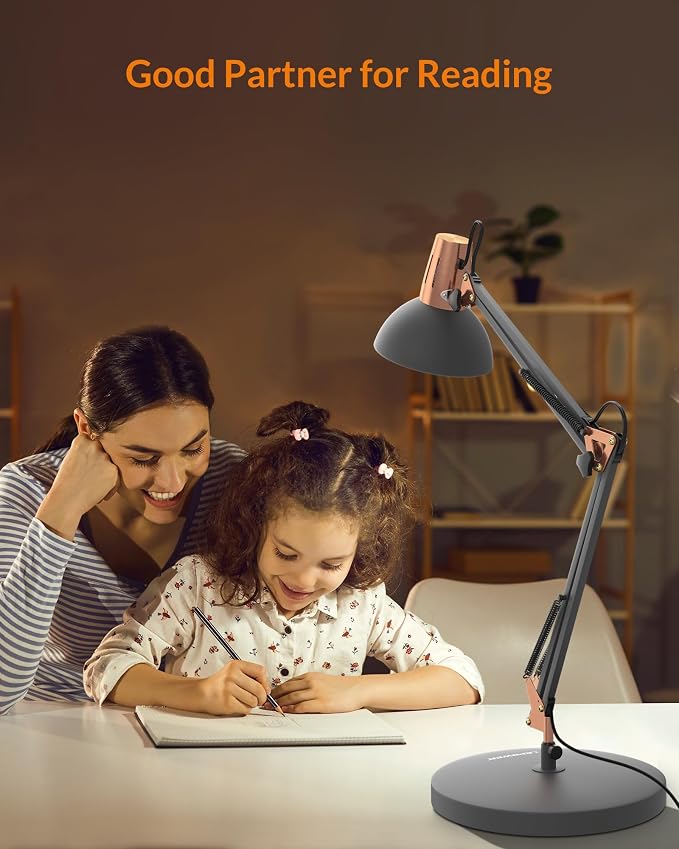 LEPOWER Metal Desk Lamp, Adjustable Goose Neck Architect Table Lamp - Image 6