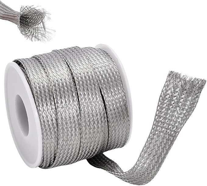 UNICRAFTALE 1/2 inch Wide Braided Sleeving Braid Stainless Steel Cable Wire by UNICRAFTALE