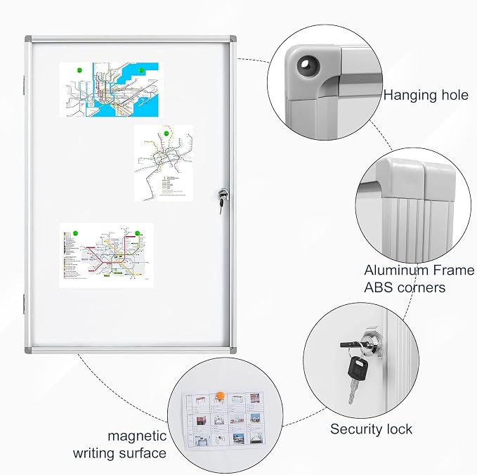 BEST BOARD Lockable Magnetic Enclosed 36x24 inches Dry-Erase whiteboard - Image 3