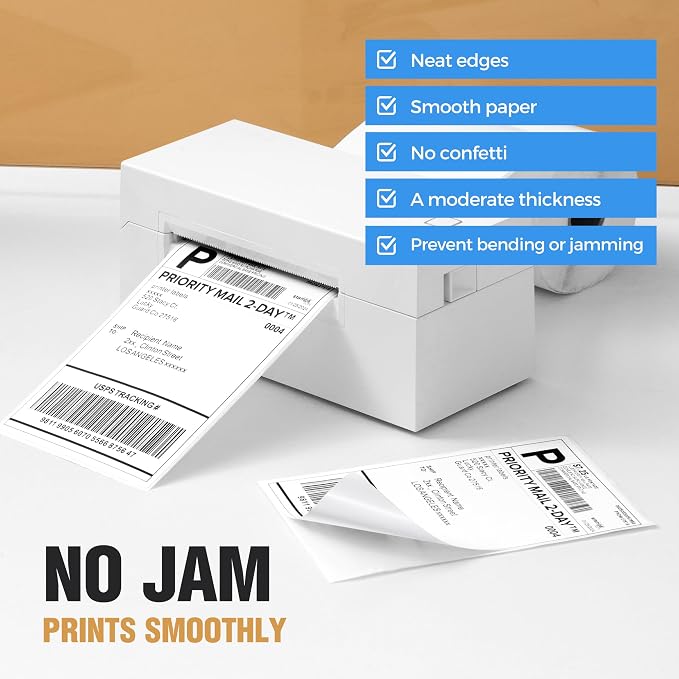 Fanfold 4" x 6" Direct Thermal Labels 2000 Thermal Printer Paper 4 Stacks - Image 5