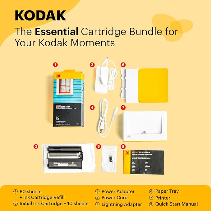 KODAK Dock Plus 4PASS Instant Photo Printer, 4x6 inches, 90 Sheets Bundle-DeskLoop Office