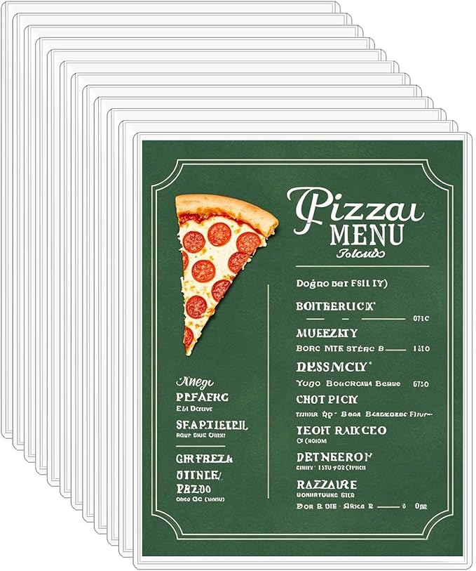 12-Pack 8.5" x 11" Rigid Print Protectors, Transparent Hard Plastic Page Sheet by DHYLRICHER