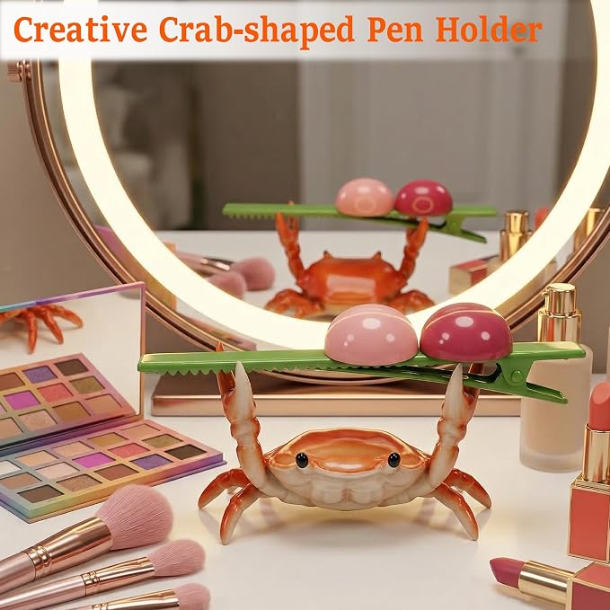 2 Pcs Crab Pen Holder, Creative Weightlifting Desk Crab Pen Holder Stand - Image 5